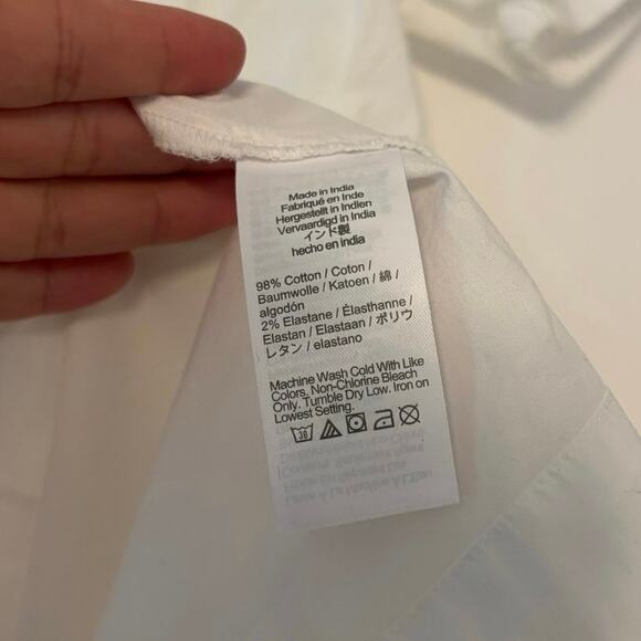 NWT J.Crew Collared Short Sleeve Tie Waist Mini Dress In White Size 4P - Picture 4 of 6